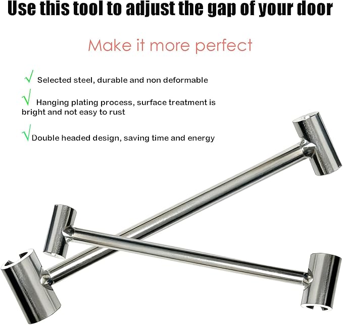 Door Hinge Gap Adjusting Wrench Tool, Upgraded Rolled Steel Doors Hinge Adjustment Tool, 23-25mm Hinges Gap Adjusting Wrench, Rust-Proof Doors Jamb Hinges Jig, Light Sliver