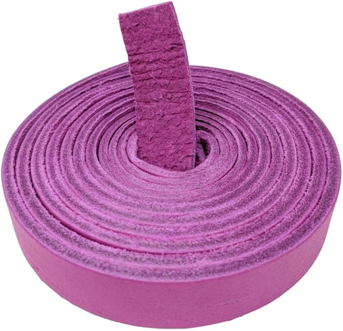 Leather Strap for Crafts & Jewelry | 72 Long × 5/8" Wide × 1/8" Thick (7-8oz) | Genuine Leather Strips for Crafts, Projects or Repairs - Magenta | 2-Pack