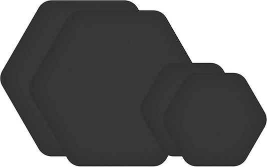 GEAR AID Tenacious Tape Hex – 2.5” & 1.5” Repair Patches (4 Patches: Two 2.5” & Two 1.5”, Black) – Peel-and-Stick Outdoor Nylon Fabric to Fix Holes and Burns in Down Jackets, Rain Gear and Tents