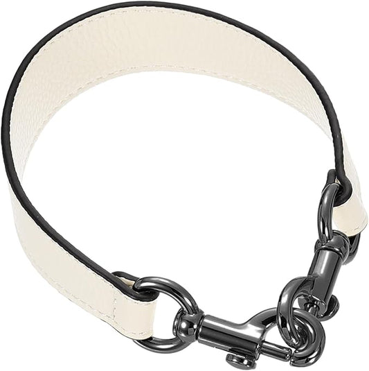 uxcell 14.17 Inch PU Leather Short Bag Strap with Clasp, Purse Handles Handbags Replacement Straps for Clutch Bag Underarm Bags, Beige, Grey Buckle