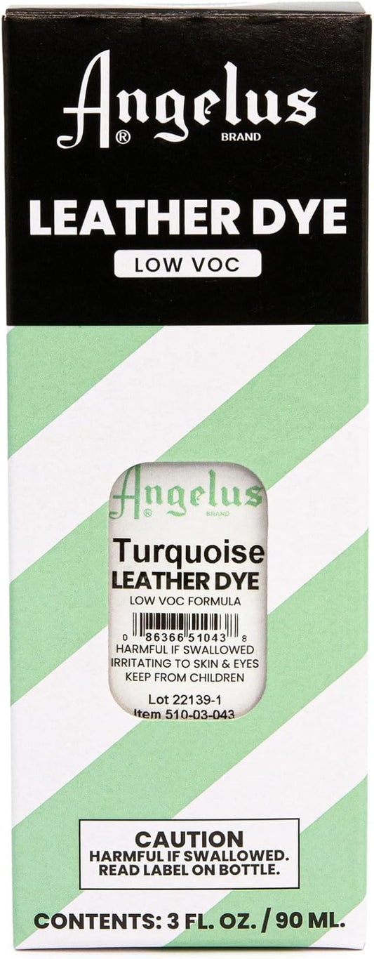Angelus Leather Dye - Flexible Leather Dye for Shoes, Boots, Bags, Crafts, Furniture, & More 3oz, Dauber Included (Turquoise)