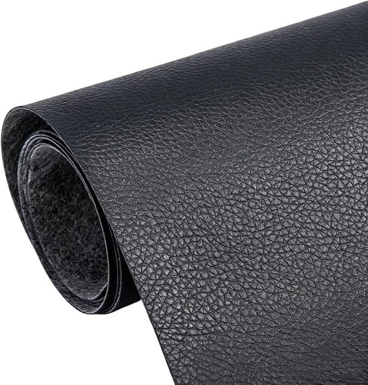 Cremsy Leather Repair Patch, Self Adhesive Leather Repair, Waterproof Vinyl Repair Patch, Cuttable Furniture Repair Tape for Couches, Sofa, Furniture, Car Seats, Bags, Jackets (Black)