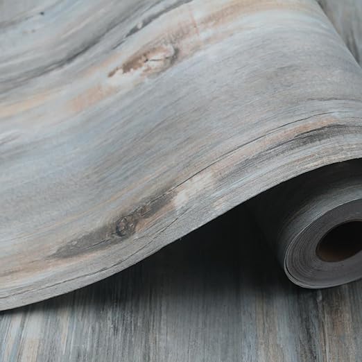 Wood Grain Peel and Stick Floor Tiles – 11.8” Width, Full Roll Length of 394" – Versatile Design for Any Space, Sunwashed Blue Self Adhesive Vinyl Flooring, Waterproof and Non-Slip Features