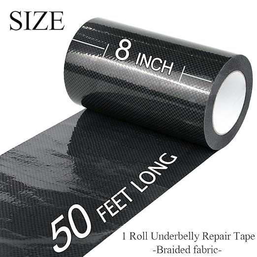 CHUANGSEED RV Underbelly Tape 8'' x 50Ft Flexible Waterproof Fabric Repair Tape, Thick Sealing Patch for Mobile Home Belly, Camper, Travel Trailer, Permanent Bottom Repair