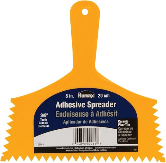 Homax 3/8" Tooth Adhesive Spreader for Floor & Tile, Yellow, 8"