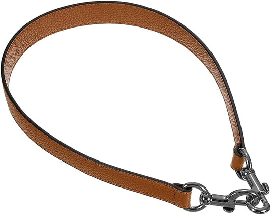 uxcell 25.59 Inch PU Leather Short Bag Strap with Clasp, Purse Handles Handbags Replacement Straps for Clutch Bag Underarm Bags, Brown, Grey Buckle