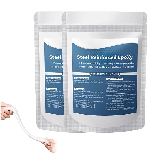 Steel Reinforced Epoxy Putty, 2026 New Epoxy Putty, Durable Metal Repair Putty for Filling Cracks and Holes, Portable Multi Surface Repair Putty for Pipe and Railing Repair (2)
