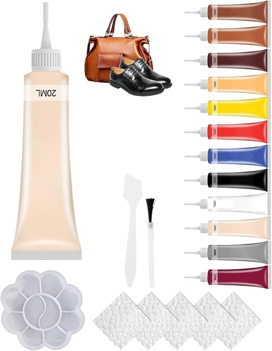 2026 New Advanced Leather Repair Gel, Upgrade Leather Repair Kit for Car Seat Vinyl Repair Kit, Professional Leather Repair Coloured Cream Gel, Multifunctional Couch and Jacket Repair Kit (A7)