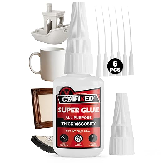 Gap Fill Super Glue 30g Heavy Duty, Thick Cyanoacrylate (CA) Glue with Anti-Clog Caps & Precision Microtips for Woodworking, Crafts, 3D Prints, Strong Repair for Furniture Shoe Ceramic Glass Plastic