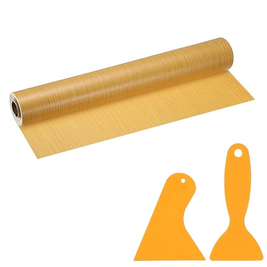 PATIKIL Wood Grain Repair Tape, 16" x 33' Self Adhesive Realistic Wood Tape with Scraper Durable Repair Patch for Furniture Floor Window Door Table DIY Home Decor, Beautiful Oak