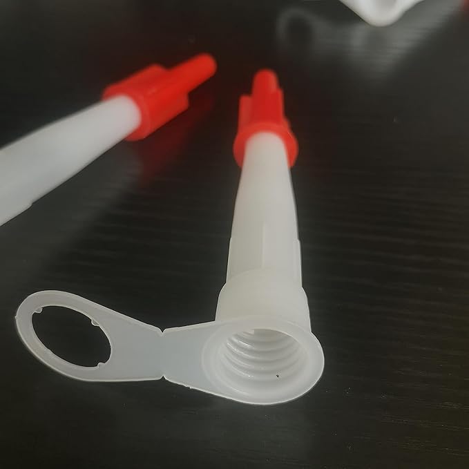 12 pcs Plastic Caulking Gun extender Caulk Nozzle Tip Tool for Caulking Gun each with a red cover Can protect the remaining glass glue from solidifying easily Used for Caulking Gun