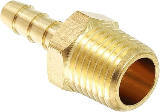 Pack of 1 Brass Hose Barbs Fittings 5/16" Hose Barbs to 3/8" NPT Male Fittings for Home Machines, Massage Bathtubs, and Irrigation Systems
