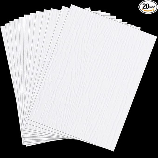 Mudder Vinyl Siding Repair Kit 6 x 8 Inch Vinyl Siding Patch Self Adhesive PVC Tape Hole Covering for Mobile Home Skirting Fence Parts Wall (White B)