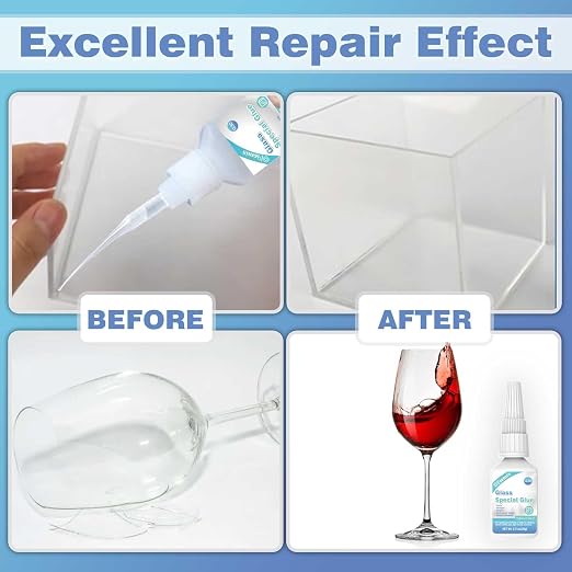 20g Glass Glue, Acrylic Super Glue for Bonding Glass, Instant Strong Glue for Acrylic, Other Materials| Clear Adhesive Glue Repair for Craft, Jewelry, Rhinestone, Crystal, Mirror, Glasses