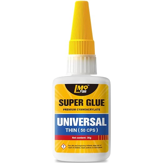 Super Glue Clear Liquid, Thin Strong CA Glue All Purpose for Plastic Ceramic Glass Metal Fletching Pottery Wood Shoes Rubber Crafts 3D Printed Parts, Instant Heavy Duty Cyanoacrylate Adhesives