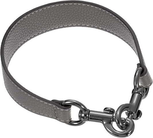 uxcell 14.17 Inch PU Leather Short Bag Strap with Clasp, Purse Handles Handbags Replacement Straps for Clutch Bag Underarm Bags, Grey, Grey Buckle