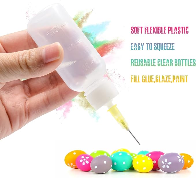 FJNATINH 50cc Glue Squeeze Bottle, Precision Tips Applicator Bottles, 5 Pack