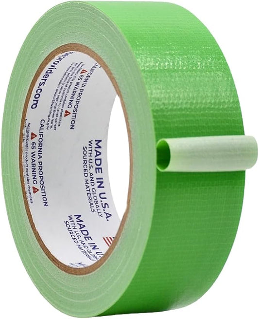 WOD DTC10 Advanced Strength Industrial Grade Light Green Duct Tape, 1.5 inch x 60 ft. Waterproof, UV Resistant For Crafts & Home Improvement