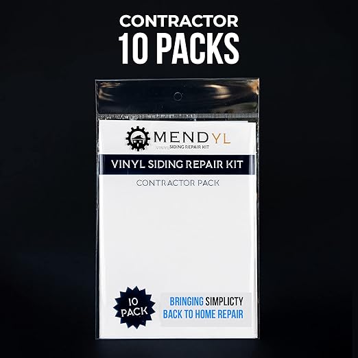 Mendyl Vinyl and Stucco Siding Repair Kit - Cover Any Cracks Holes or Blemishes - White Durable Self-Adhesive Paintable Vinyl Siding Patch Cut to Fit and Cover Any Cracks - 2 Patches (10)