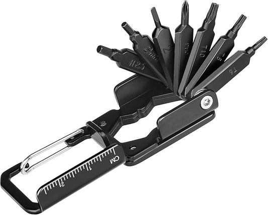 HAUTMEC 14 in 1 Bike Multitool, Mini Bike Repair Tool Kit for Road and Mountain Bikes, Lightweight S2 Stainless Steel Bike Tool With T6/8/10mm Wrenches and Phillips Screwdriver Multitool HT0419-BT