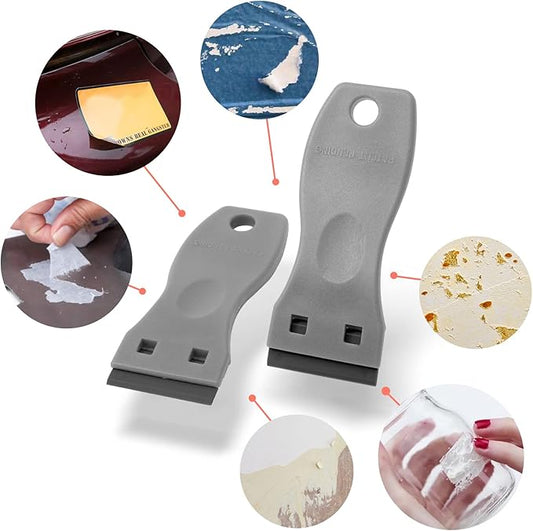FOSHIO 20PCS Grey Plastic Razor Blade Scraper Tool for Gasket Remover, Sticker Remover, Labels Decal and Adhesive Remover for Windows and Glass