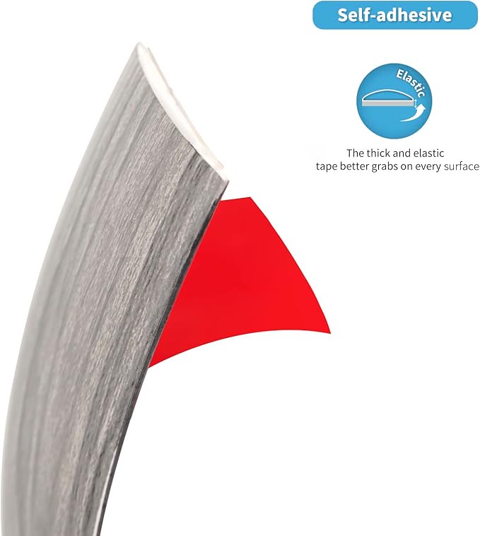 Art3d Self Adhesive Vinyl Floor Transition Strip, Laminate Floor Strip Floor Flat Divider Strip for Joining Floor Gaps,Carpet Threshold, Floor Tiles（4 FT, 1.57in, Gray） (Pack of 2)