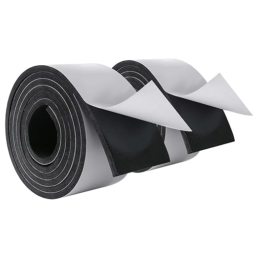 High Density Foam Tape - 3'' X 1/4'' X 6.5Ft(2 Rolls) Weatherproof Adhesive Prevent Condensation Heat Resistant Weather Stripping Easy to Cut & Install & Remove for Car Doors Pipes Windows
