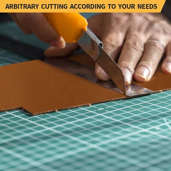 RingSun Bourbon Brown 10''X10'' Leather Sheets for Leather Crafts (2mm), Full Grain Leather Tooling Leather