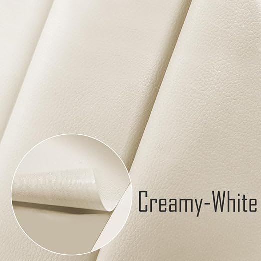 16 X 40 inch Self Adhesive Leather Repair Patch, Creamy White Leather Repair Tape for Furniture, Adhesive Leather Patch for Car Seat Repair, Leather Repair Kit for Couch (Creamy White)