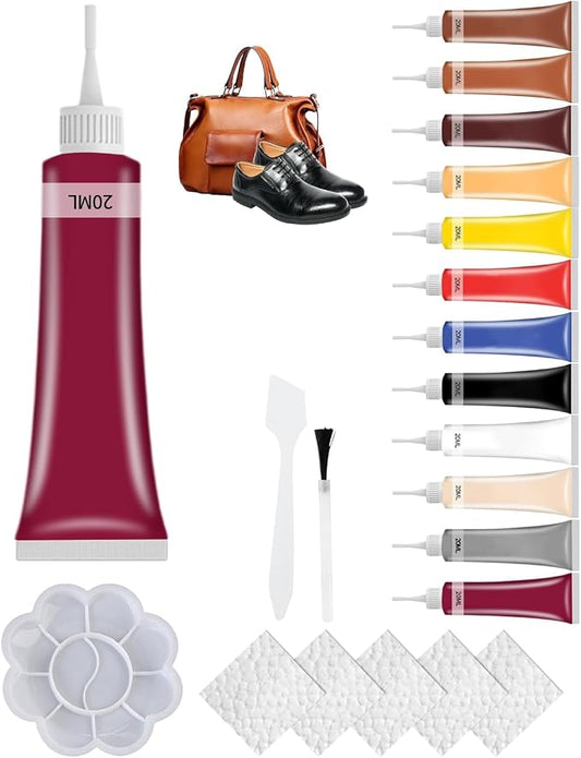 2026 New Advanced Leather Repair Gel, Upgrade Leather Repair Kit for Car Seat Vinyl Repair Kit, Professional Leather Repair Coloured Cream Gel, Multifunctional Couch and Jacket Repair Kit (A06)