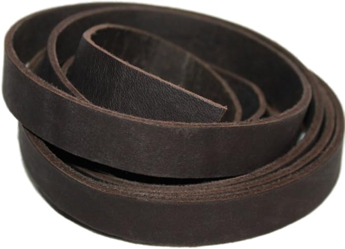 Leather Strap for Crafts & Jewelry | 72 Long × 5/8" Wide × 1/8" Thick (7-8oz) | Genuine Leather Strips for Crafts, Projects or Repairs - Dark Brown | 2-Pack