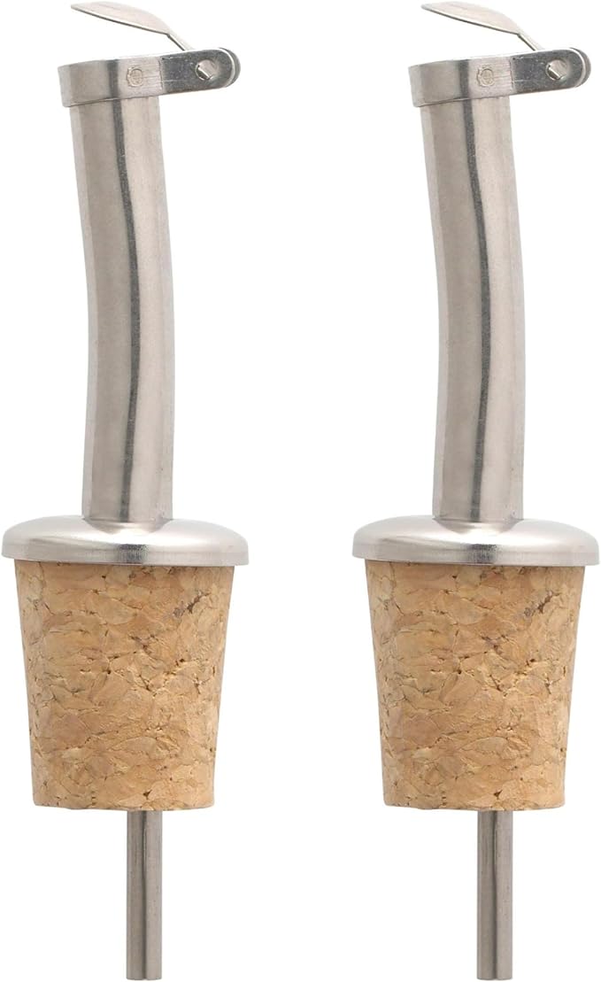 Fantes Bottle Stopper Pourers, 18/8 Stainless Steel, Set of 2, The Italian Market Original since 1906