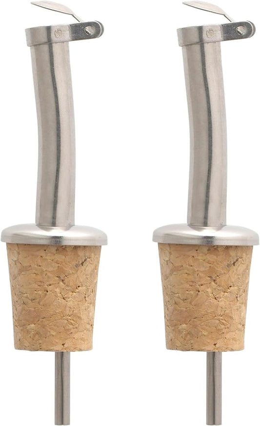 Fantes Bottle Stopper Pourers, 18/8 Stainless Steel, Set of 2, The Italian Market Original since 1906