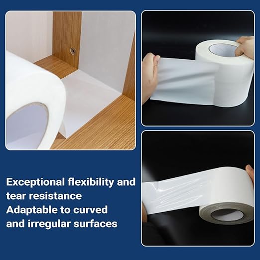 Vapor Barrier Tape, 4 in x 180 ft, High-Adhesion Waterproof Seam Tape for Crawl Spaces and Moisture Barriers, White Polyethylene Tape for Sealing Underlayment, Insulation, and Plastic Liners