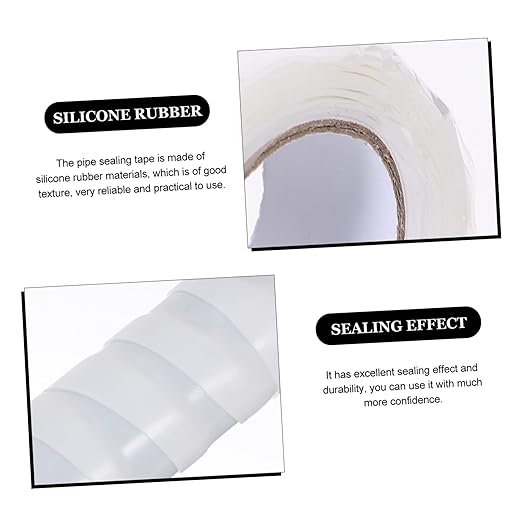 TEHAUX 5pcs Flex Pipe Seal Tape Rubberized Duct Tape for Leak Repair Wide Sealant for More for Home Plumbing and Maintenance