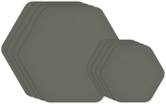 GEAR AID Tenacious Tape Hex – 2.5” & 1.5” Repair Patches (8 Patches: Four 2.5” & Four 1.5”, OD Green) – Peel-and-Stick Outdoor Nylon Fabric to Fix Holes and Burns in Down Jackets, Rain Gear and Tents