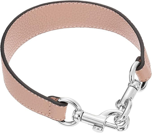 uxcell 14.17 Inch PU Leather Short Bag Strap with Clasp, Purse Handles Handbags Replacement Straps for Clutch Bag Underarm Bags, Pink, Silver Buckle