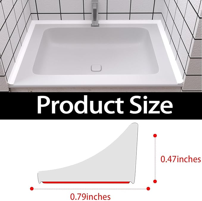 New Collapsible Shower Threshold Water Dam, Self Adhesive Silicone Waterproof Barrier Bathroom and Kitchen Water Strip Dam Shower Guard for Dry and Wet Separation Caulk Seal Strip Edge Trim(White)
