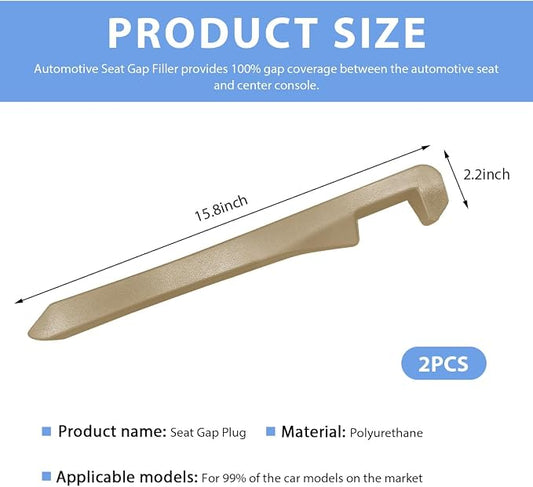 2 PCS Car Seat Gap Filler, PU Leather Car Seat Side Gap Filler to Fill The Gap Between Seat and Console, Universal Car Seat Gap Filler to Prevent Item from Falling for Most Vehicles (Beige)