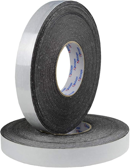 Seal Foam Tape,1/16" Thick-1"-49ft 2Rolls, Weather Stripping for Door and Window,High Density Single Sided Closed Cell Door Insulation Weather Strip, Black