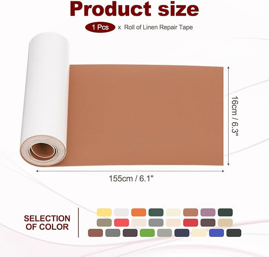 PATIKIL Leather Patches Tape for Furniture, 6.3 x 61 Inch Self Adhesive Vinyl Leather Repair Kit Cover Sheet for Couch, Sofa, Car Seats, Office Chair, Chestnut Brown
