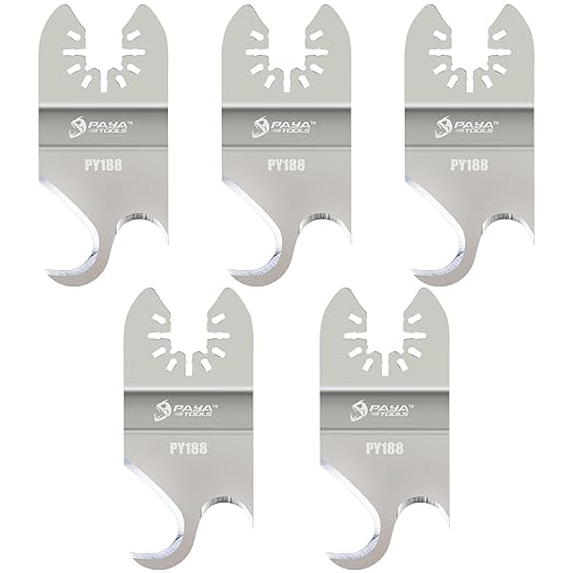 Multitool Saw Blades, Oscillating Multi Tool Hook Knife Blade for Cutting Roofing Shingles, PVC Carpet,Cardboard and Other Soft Materials (5-Pack)