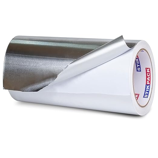 Aluminum Foil Tape 12 inch x 60ft (20 Yards) Heavy Duty HVAC Duct Tape for Ductwork – High Temperature Silver Foil Tape for Insulation, Metal Repair, Exhaust Sealing & Patching