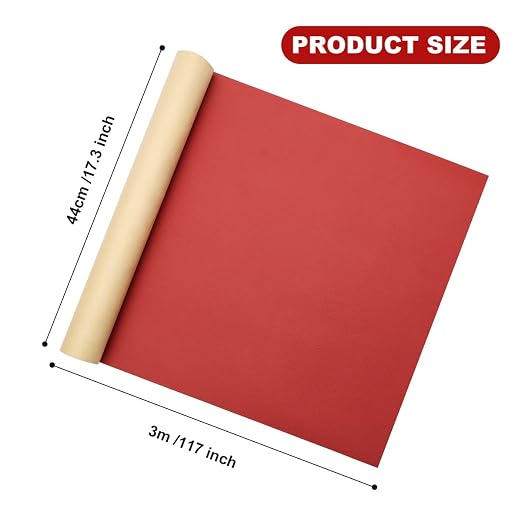 Leather Repair Patch 17.3 x 117 Inch Self Adhesive Leather Repair Kit for Couch Car Seat Furniture Sofa Chair, Faux Leather Fabric Roll Leather Furniture Repair Kit