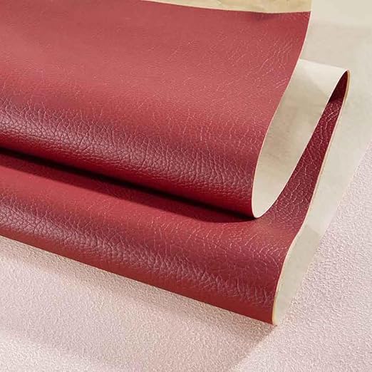 Leather Repair Patch Tape Kit, Self Adhesive Leather Repair for Furniture, Couch, Sofa, Car Seats,Office Chair,Vinyl Repair Kit (Wine Red,19x19 inches)