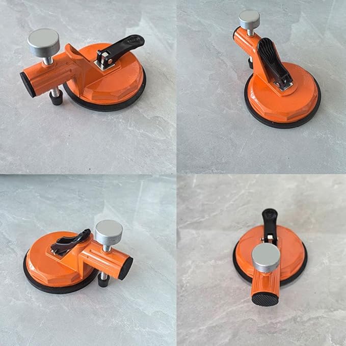 Floor Gap Fixer Tool,Laminate Flooring Tools with Enhanced Vacuum Suction Cup,Tile Countertop Installation Tool,Heavy Duty Plank Grabber for Glass Stone Slab Vinyl Flooring Gap Repair (Orange 2pcs)