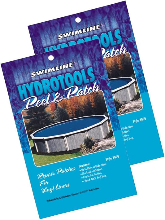 Swimline HydroTools Pool Peel & Patch Vinyl Repair Strip Kit | 5 Strips Per Pack | 2-Pack