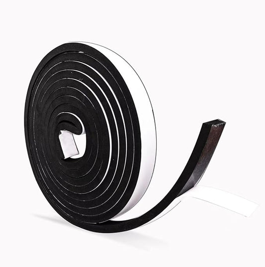 Black Foam Insulation Tape with Self-Adhesive Backing,Closed Cell Foam Weatherstripping 1/2 inch Wide x 3/8 inch Thick,Soundproofing Door Weather Seal Strip for Door and AC Window Seal,High Denisty