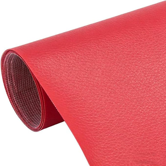 Cremsy Leather Repair Patch, Self Adhesive Leather Repair, Waterproof Vinyl Repair Patch, Cuttable Furniture Repair Tape for Couches, Sofa, Furniture, Car Seats, Bags, Jackets (Red)