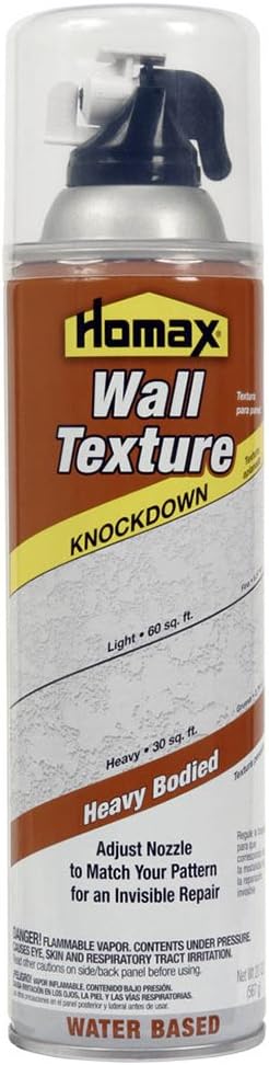 Homax 41072040655 Aerosol Wall Texture, Knockdown, Water Based, 20 oz, White